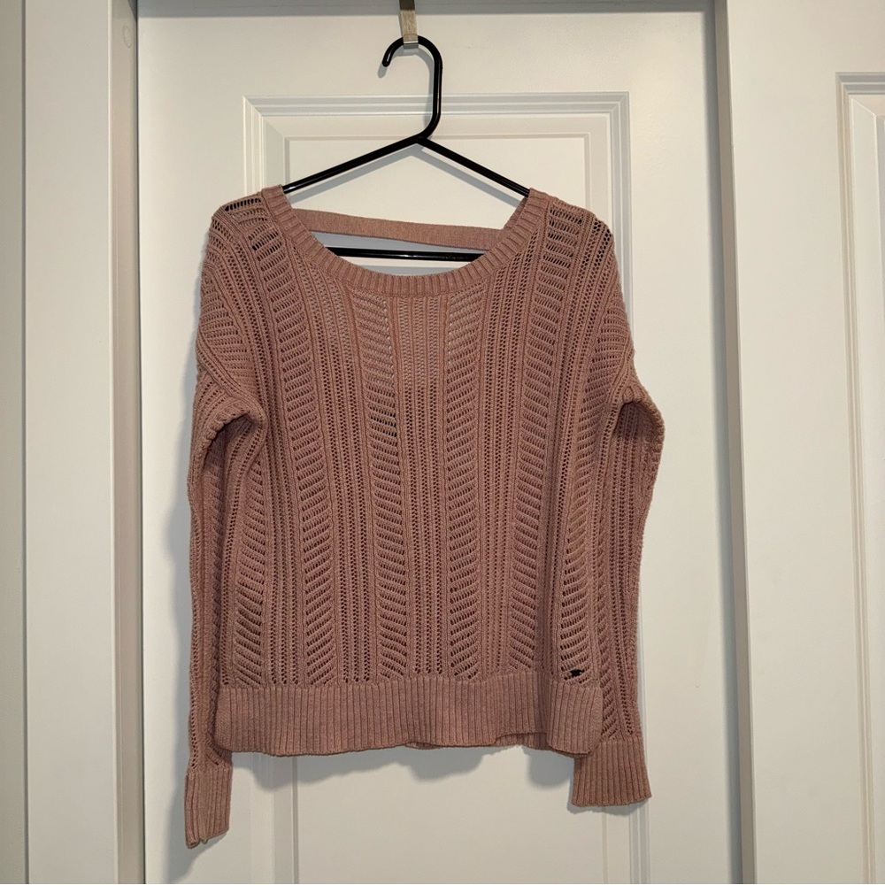 American Eagle Women's Pink Knit Sweater